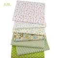 Bright Green Floral Series,Cotton Plain Thin Fabric,Patchwork Clothes For DIY Quilting & Sewing,Fat Quarters Material,50x50cm