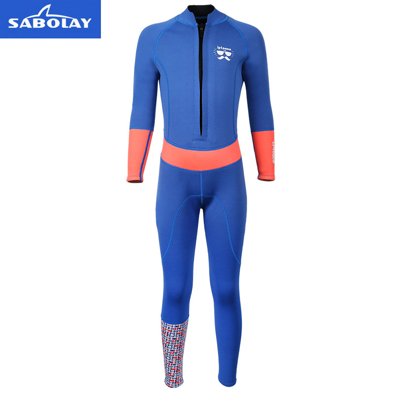 Height 90-120cm Children's Diving Suit Long Sleeve 2MM Neoprene Warm Wet Suit Snorkeling Surfing Wetsuit Kids Swimsuit Clothing