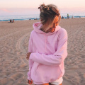 HEYounGIRL Pink Sweat Oversized Hoodies Sweatshirt Women Autumn Winter Letter Print Casual Long Pullovers Ladies Korean Fashion