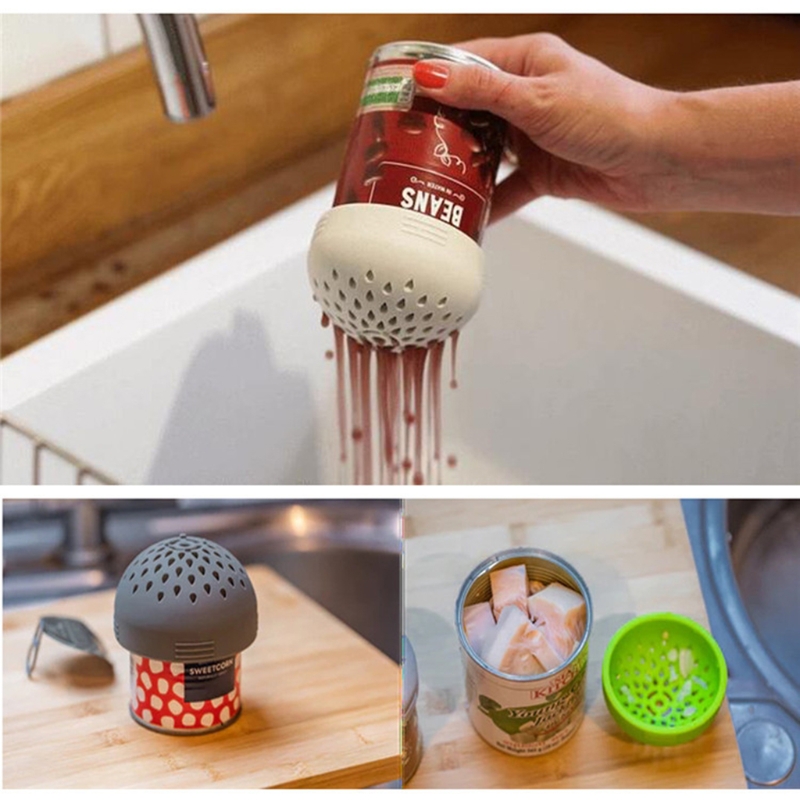 Multi-use Silicone Micro Kitchen Colander Can Drainer Lid Food Mesh Fast Cooking for Drain Chickpeas Kidney Beans Tinned Fruit