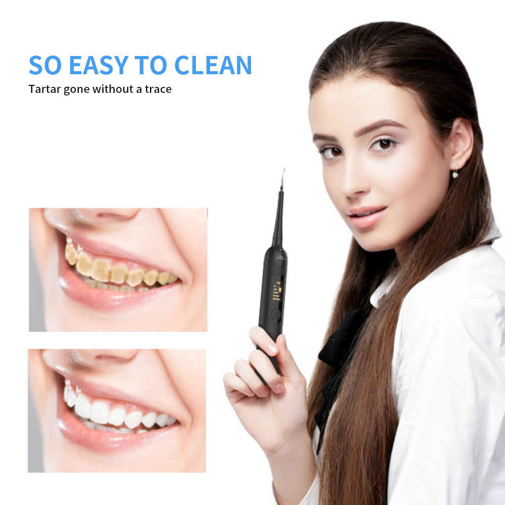 Household Electric Ultrasonic Sonic Dental Scaler Whiten Teeth with LED Display Tartar Cleaner Tooth Calculus Remover Tool Kit