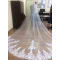 4 Meter White/Ivory One Layer Beautiful Cathedral Length Lace Edge Wedding Veil With Comb Long Bridal Veil Voile Mariage