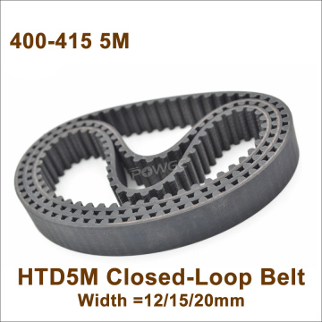 POWGE 400/405/410/415 5M Synchronous Belt Teeth=80/81/82/83 W=12/15/20 Closed-Loop HTD 5M Timing Belt Pulley 400-5M 410-5M