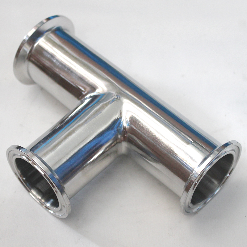 free shipping OD 51MM 2" 3 Way Tee Stainless Steel SS304 Sanitary Tri Clamp Type 3 Way Weld Ferrule OD 64MM Pipe Fittings