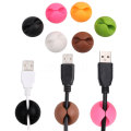 Caldecott 6pcs Hot Rubber Silicone Cable Clip Desk Tidy Organiser Wire Cord Lead USB Charger Holder For Home Office Secure Table