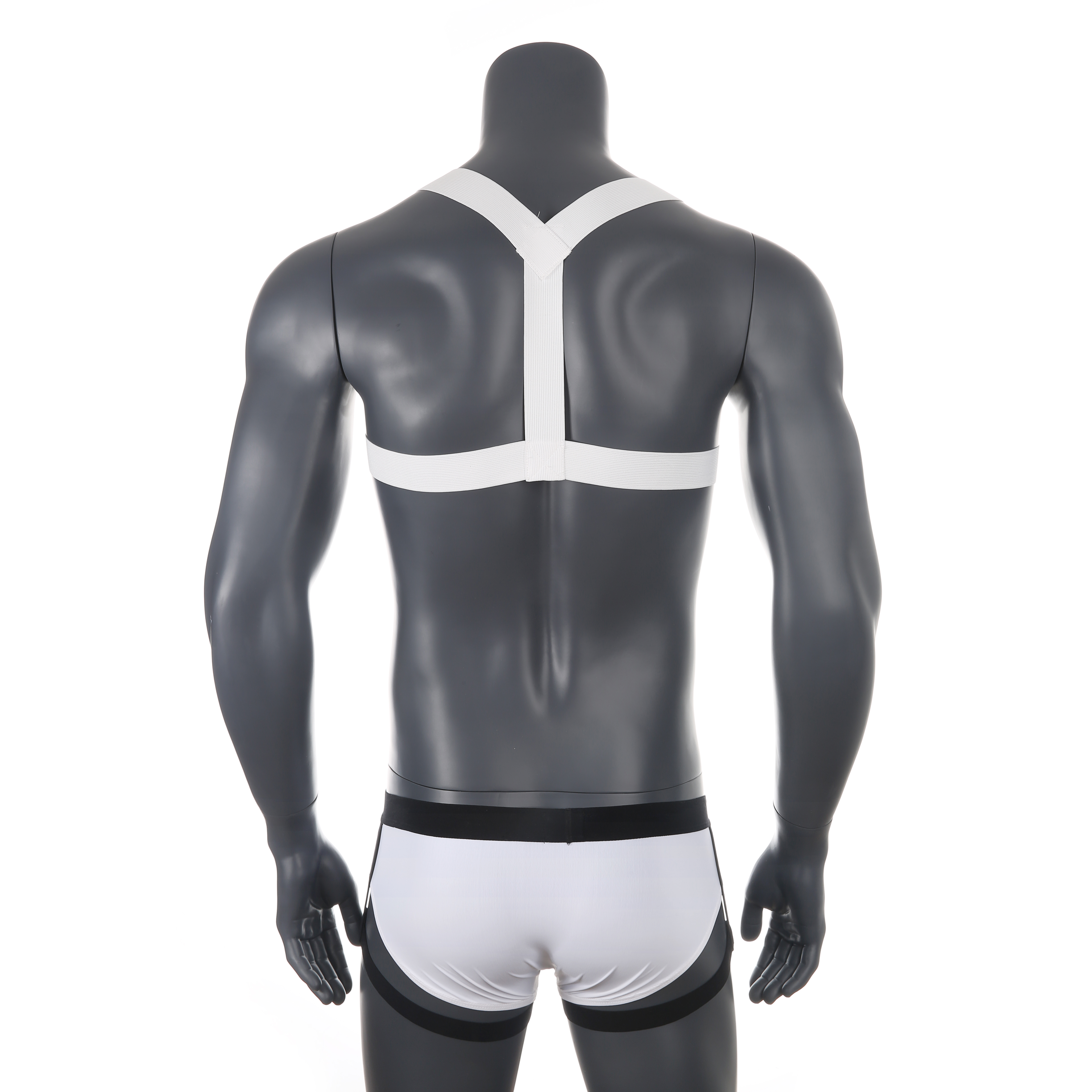 Fetish Men Chest Harness Set Elastic Shoulder Harness Leg Strap Belt Sexy Underwear Stage Costume Clubwear Body Bondage