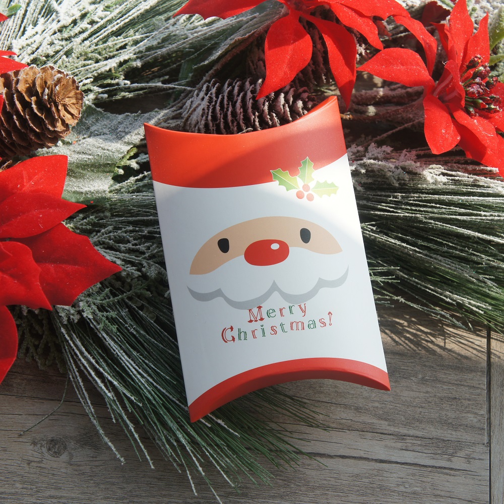 10pcs Christmas Tree Santa Stocking Pillow Paper Box Mix Style Favors Gifts Candy Small Gift Packaging Boxes