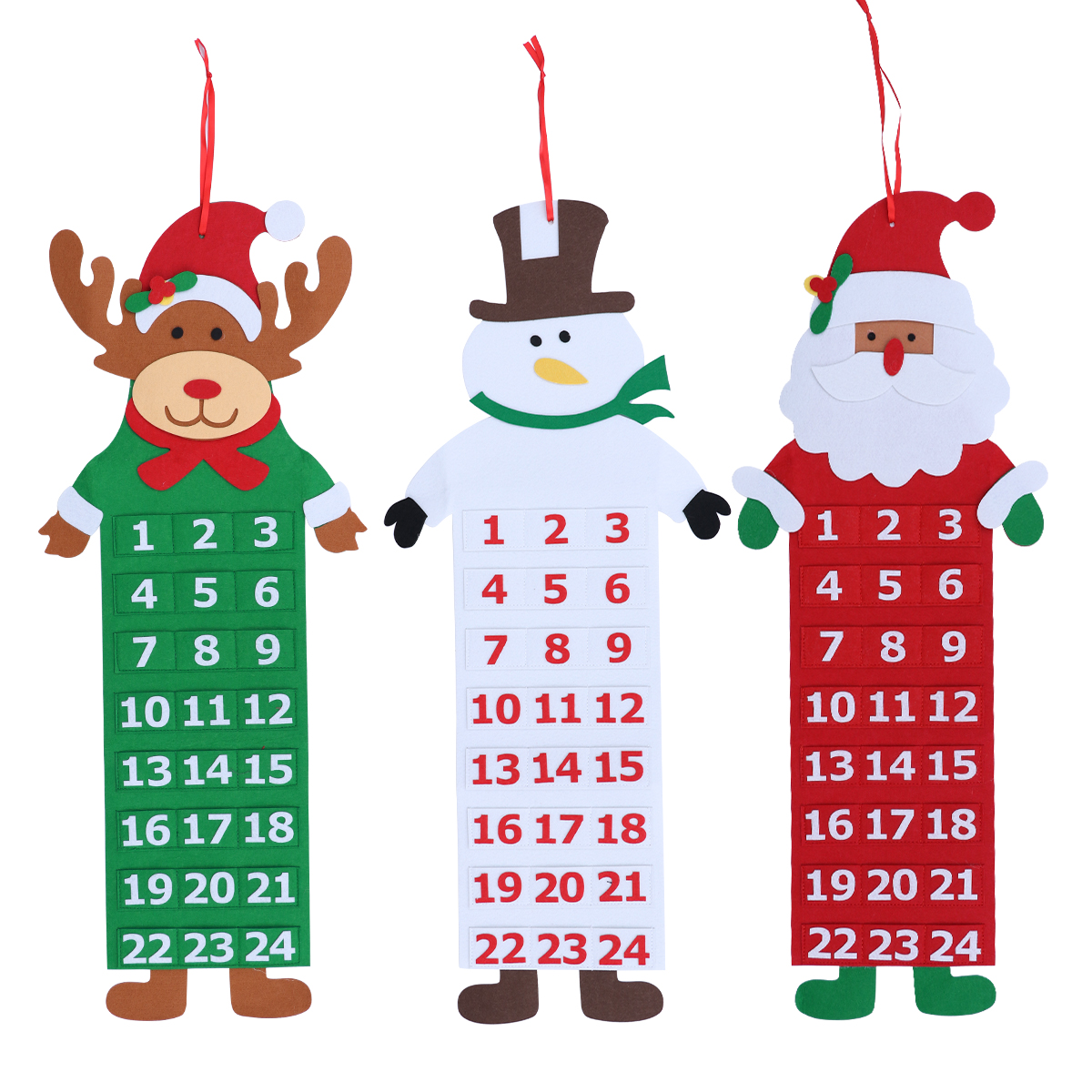 1PC Christmas Countdown Calendar New Year Decor Santa Claus Advent Calendar Hanging Ornaments Christmas Decorations For Home
