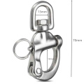 1pcs Stainless Steel Rotary Spring Hook Quick Release Boat Chain Eye Shackle Swivel Bracket Snap Hook Hardware Tool 70mm