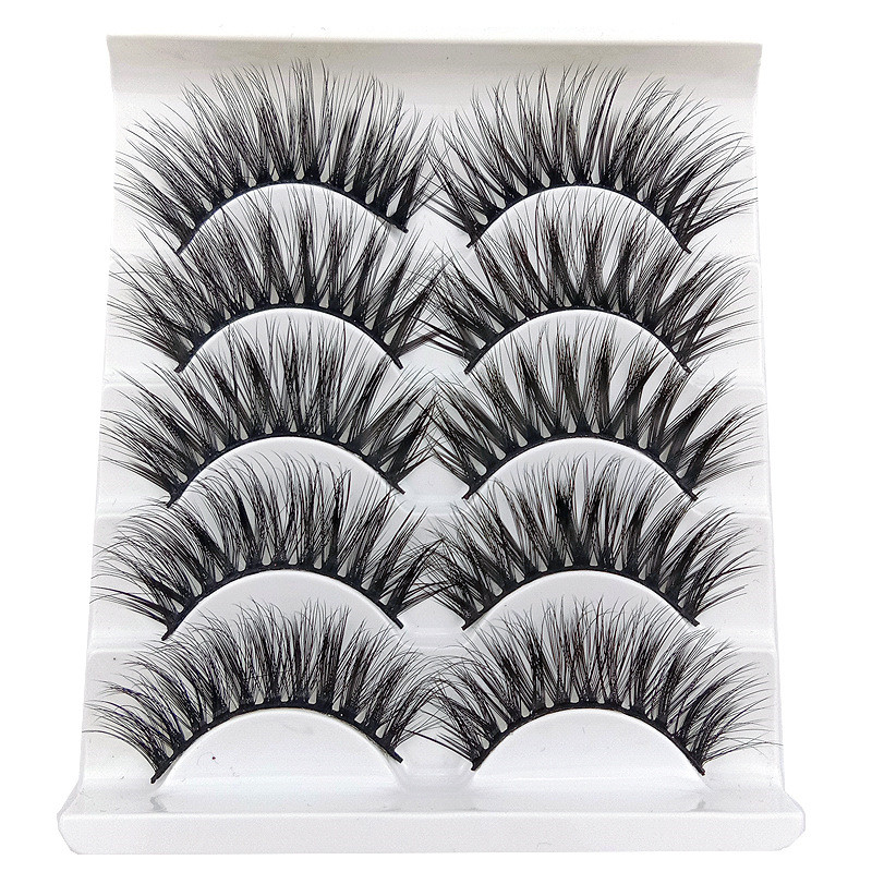 2019 New 5Pairs False Eyelashes 3D Mink Natural Long Thick Soft Fidelity Three-dimensional Fake Eyelashes Fashion Makeup Lashes