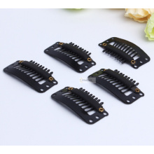 50pcs Black hair snap clips for extensions U Shape weave toupee wig 9 teeth clips styling tools