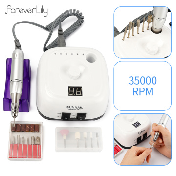 25W 35000RPM Electric Nail Drill Machine With Handpiece&Foot Pedal Speed Control&11 Drill Bits Manicure Nail Polisher Drill