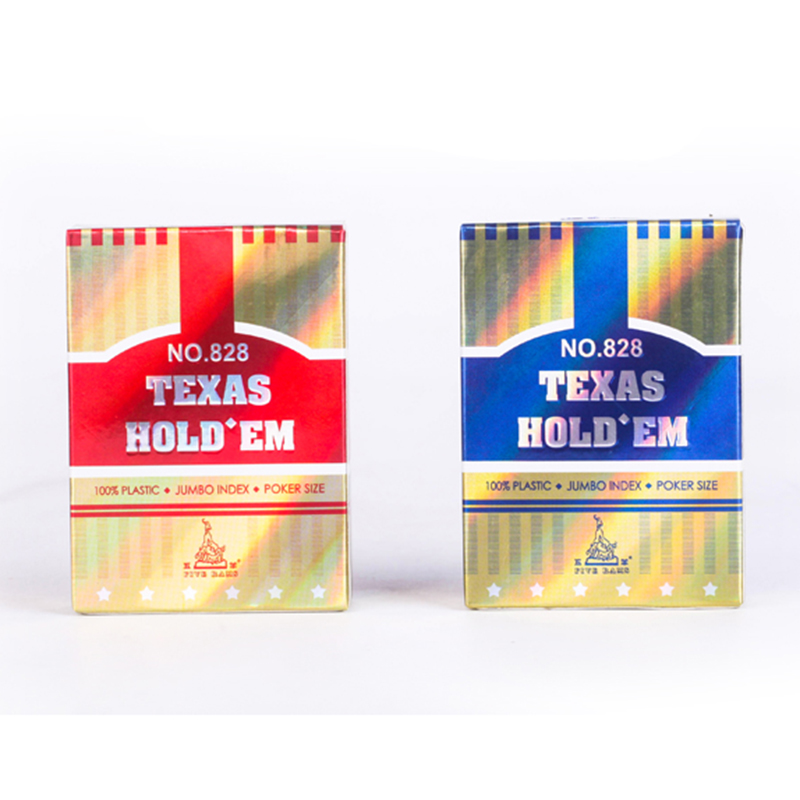 2 PCS/LOT NO.828 Texas Hold'em Big Words Plastic Playing Cards, Waterproof Golden Packages Poker Cards Club