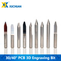 10pcs PCB Engraving Bit 30 40 Degrees PCB 3D Milling Cutter Set 3.175mm Shank Tungsten Carbide V Shape Engraving Bits