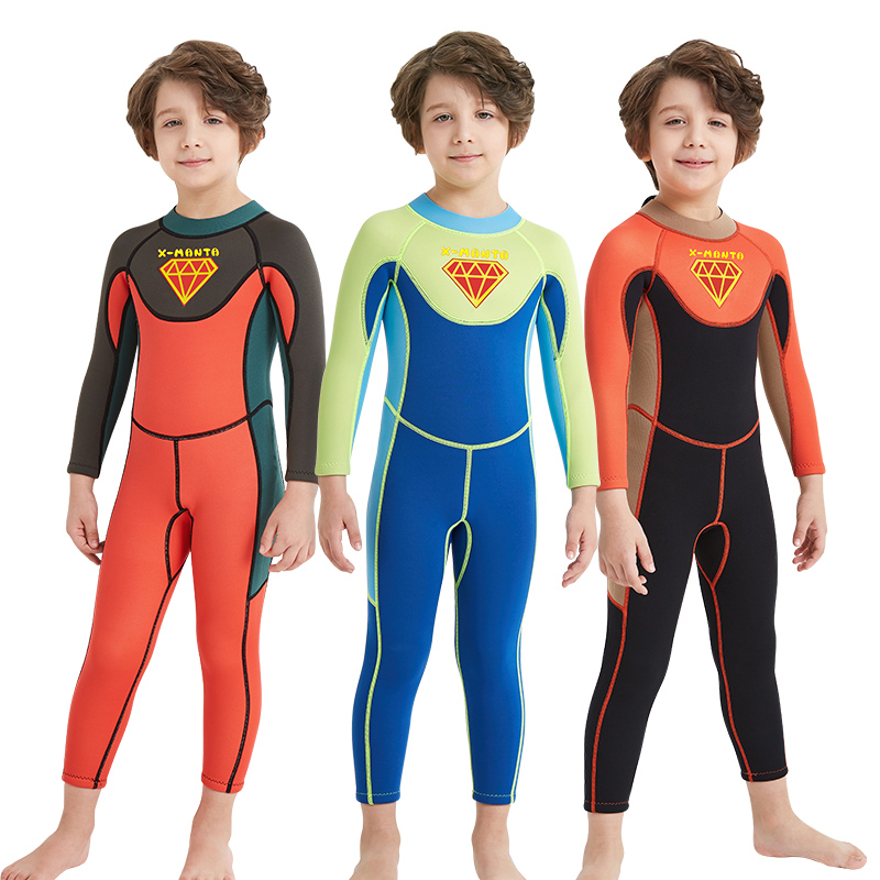2.5mm Boy Neoprene Wetsuit Keep Warm Spearfishing Diving Suit Children Surf Wet Suits X-MAN Swimming Suit for Boys