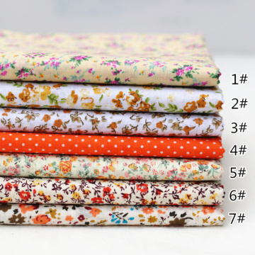 7pieces/lot Orange mixed design flower pattern 25cmx25cm cotton fabric patchwork bundle fabrics cloth sewing DIY