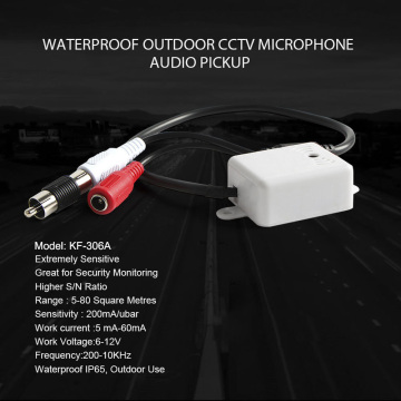 CCTV Audio Pick Up MIC Extremely Sensitive Mini Audio Microphone Waterproof IP65 Outdoor Use FOR The PTZ Speed Dome IP Camera