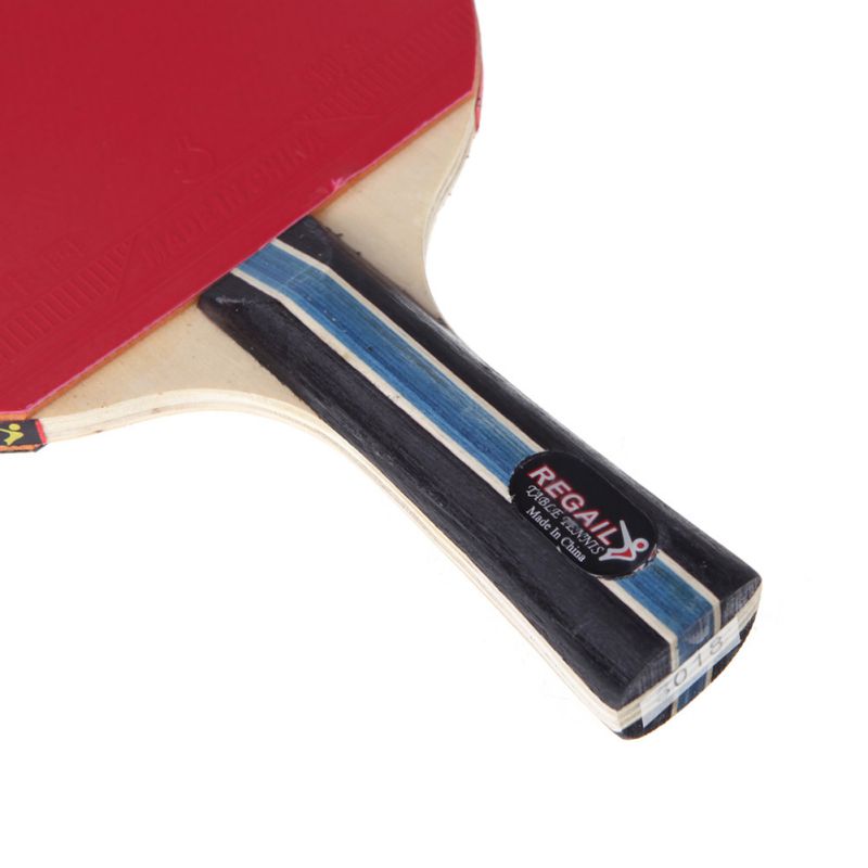 Long Handle Shake-hand Table Tennis Racket Ping Pong Paddle + Waterproof Bag Pouch Red Indoor Table Tennis Accessory