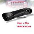 High quality 5mm x 20m synthetic winch lines uhmwpe rope with sheath car accessories free shipping
