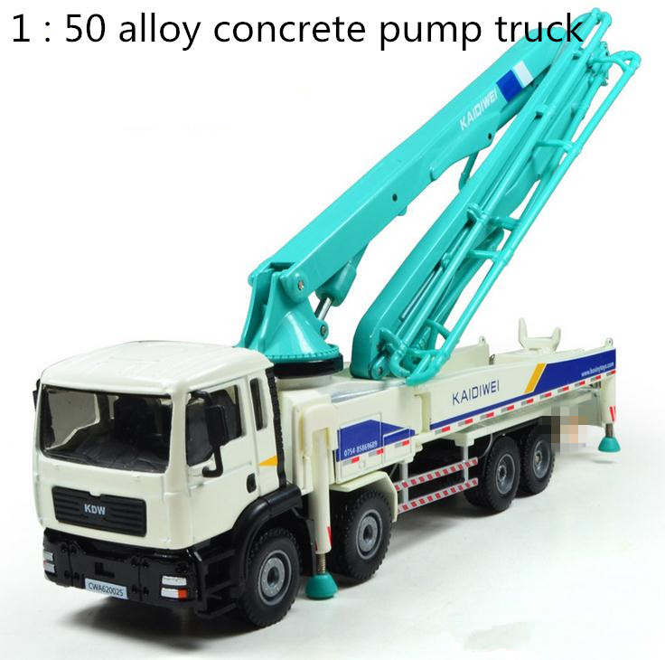 Free shipping! 1 : 50 alloy slide toy models construction vehicles, concrete pump truck model, Baby educational toys