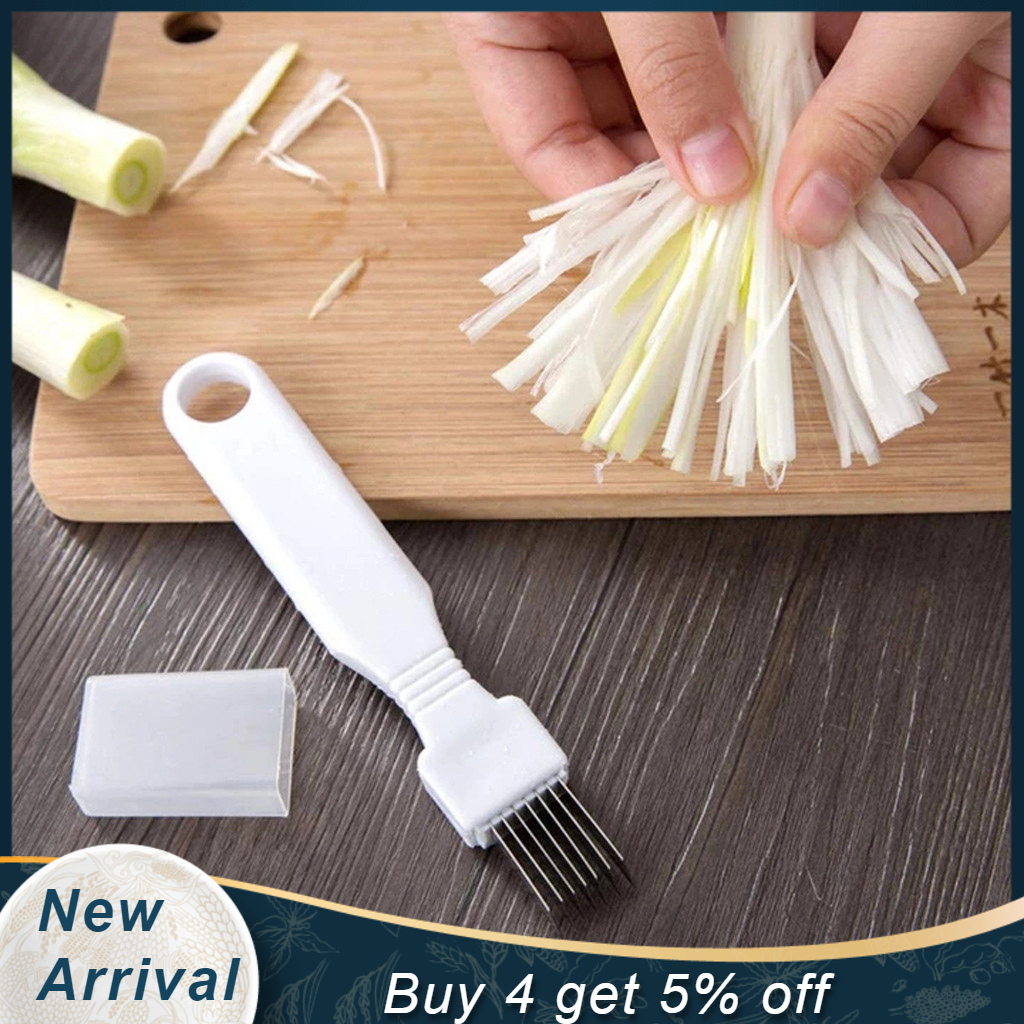 3PCS Metal Shallot Onion Shredder Cutter Spring Machine Kitchen Supply Chopping Gadgets Handle Size Celery Cutter vegetables Too