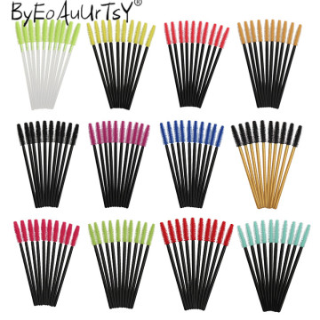 50pcs Silicone Eyelash Brushes Disposable Mascara Wands Applicator Eye Lashes Makeup for Women Cosmetic Brush Beauty Tools