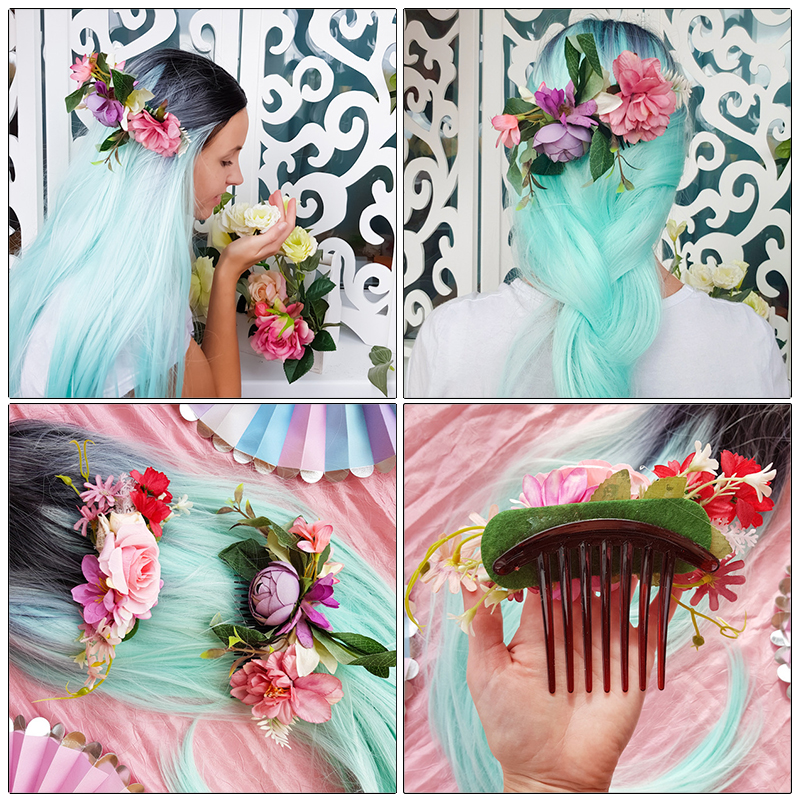Haimeikang Fashion Flower Hair Combs Bohemia Bride Headpiece Tiaras de Noiva Women Tiara Floral Elegant Bridal Hair Accessories