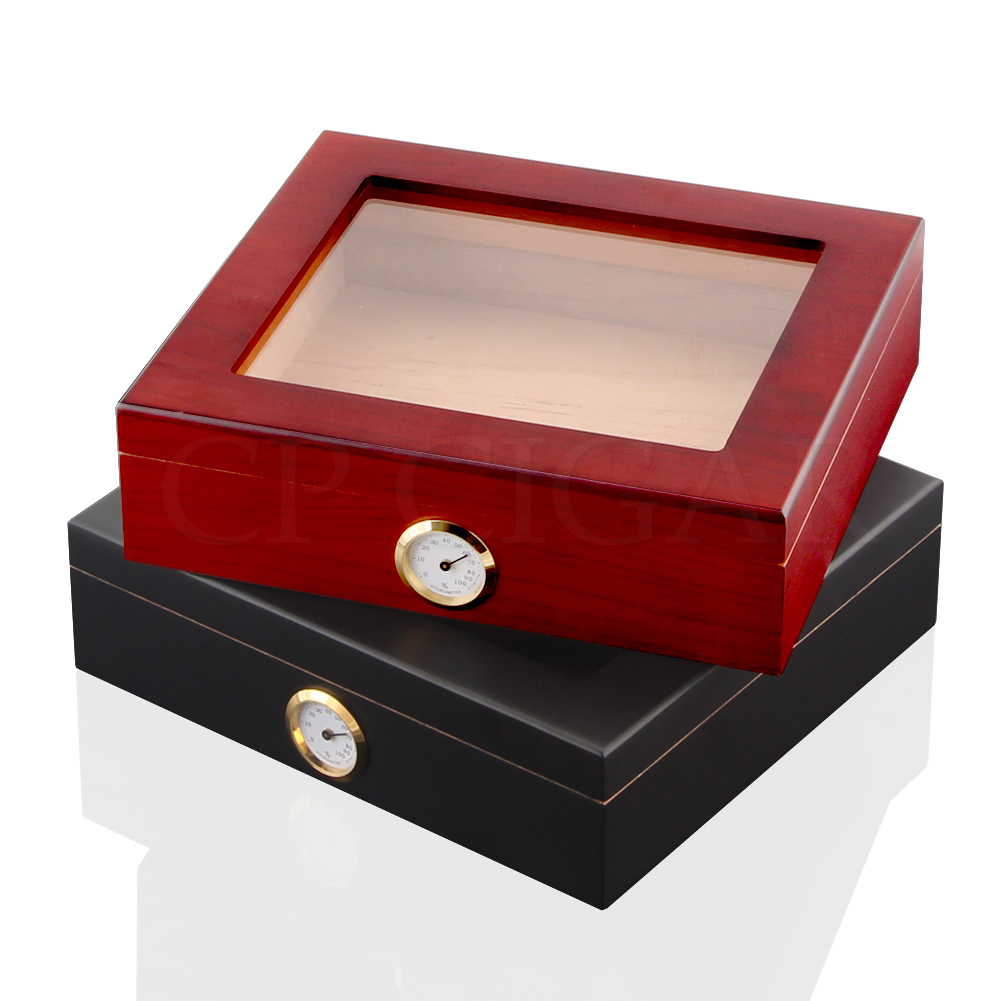 GALINER Luxury Cigar Humidor Portable Travel Cigar Box Cedar Wood Leather Humidor Box For Cohiba Cigars W/ Hygrometer Humidifier