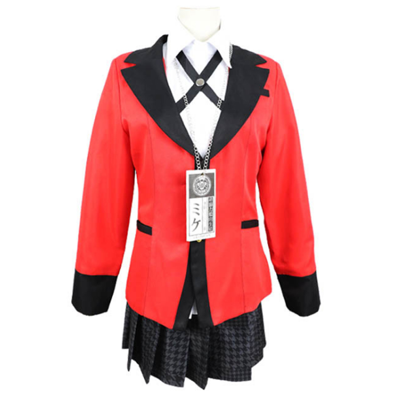 Anime Kakegurui Cosplay Costumes Girls Yumeko Jabami Yomotsuki Runa Japanese School Uniform Wig Set Halloween Costume For Women