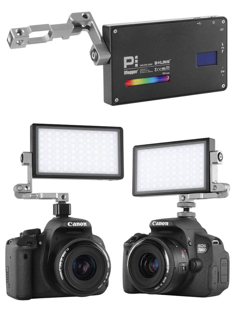 Boling BL-P1 Pocekt Photography Lighting Dimmable RGB LED Video Light On Camera Fill Light Studio DSLR Camera Light for Vlog