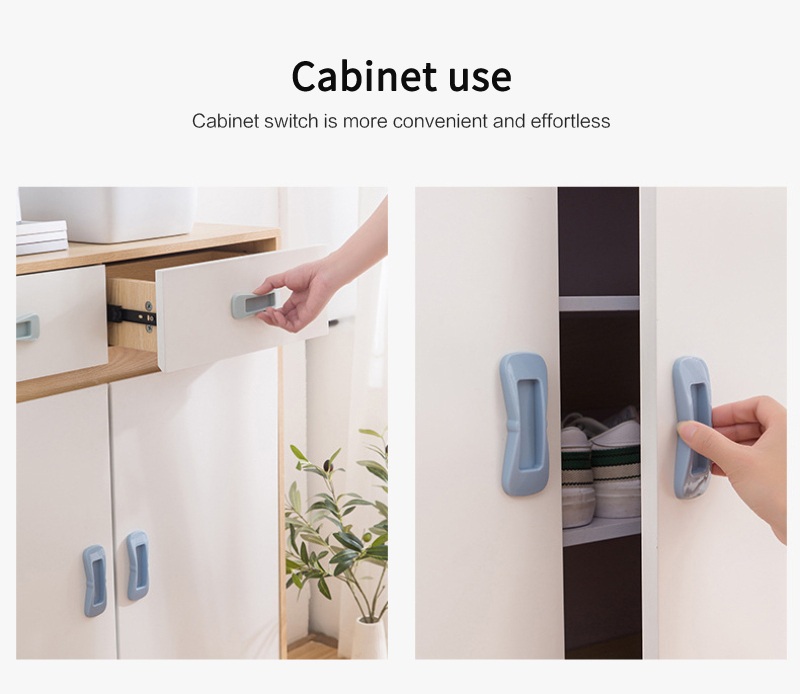 Cabinet-Knobs Door-Handles Plastic Kitchen Pulls Cupboard Drawer Wardrobe Pulls-Door Window Self-Adhesive Multi-Purpose Open 2pc