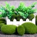 20 Pieces 2 Sizes Artificial Moss Rocks Decorative Faux Green Moss Covered Stones