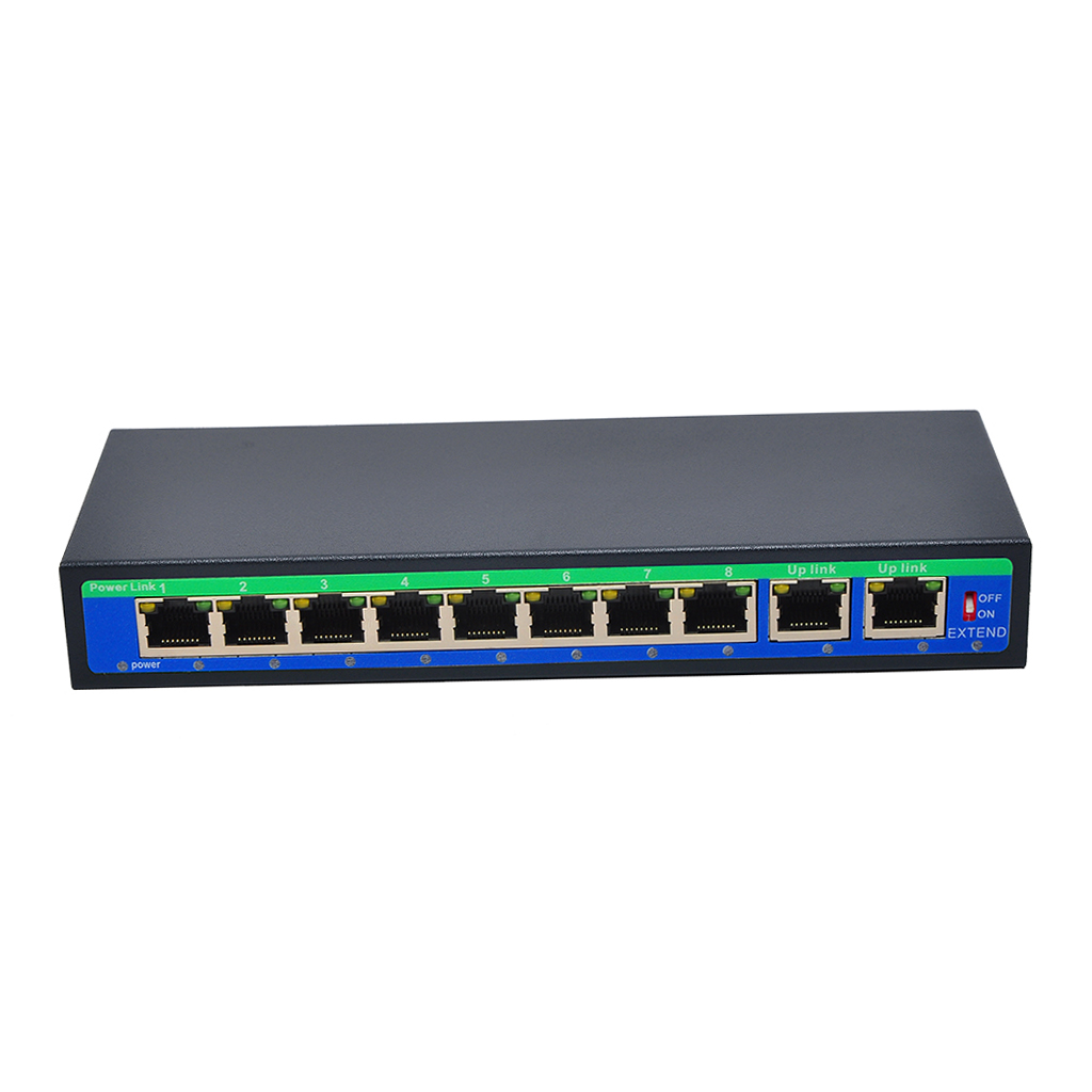 1 Uplink Power Over Ethernet Switch 4,5+/7,8- Support 12V 24V 48V 9 Port 10/100Mbps 8 POE Port