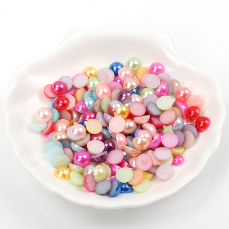 Half Round Acrylic Imitation Flatback Pearl Beads for Jewelry Making Diy Nail Art Phone Decor 3/4/5/6/8/10/12/14mm