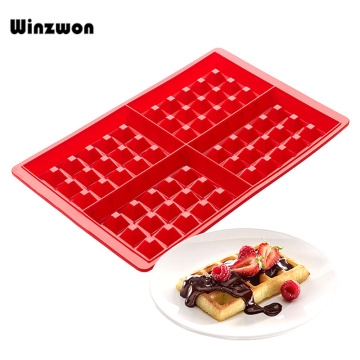 1Pcs DIY Silicone Waffle Maker Mold 4 Grids Nonstick Muffin Cake Cookie Chocolate Mould Bakeware Set Kitchen Baking Tools