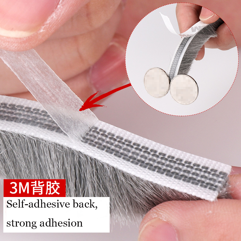 Self-adhesive Sealing Wind-proof Brush Strip For Home Door Window Draught Excluder Brush Weather Strip Seal Tape Strip Gasket