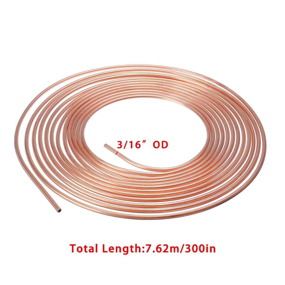 25ft 7.62m Roll Tube Coil of 3/16 OD Copper Nickel Brake Pipe Hose Line Piping Tube Anti-rust