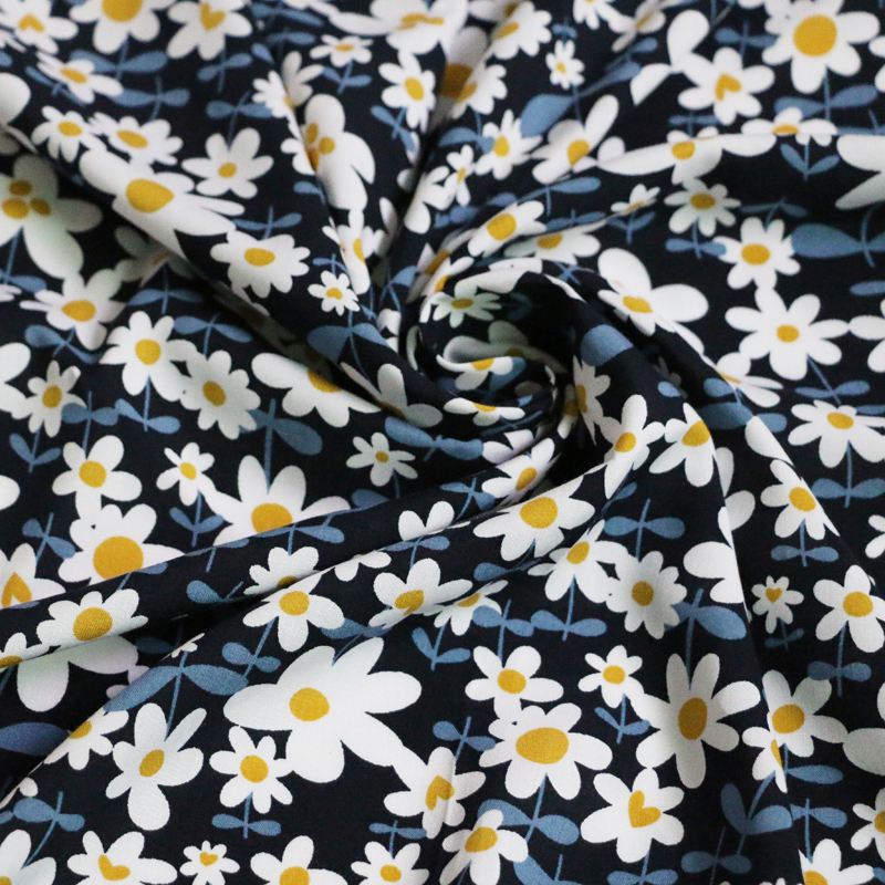 100cm*140cm retro dress fabric soft rayon cotton material daisy floral