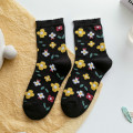 2 Pairs/Pack 2020 New Autumn Vintage Flower Women Socks Cotton Crew Cut Socks Women Winter Size 35-39