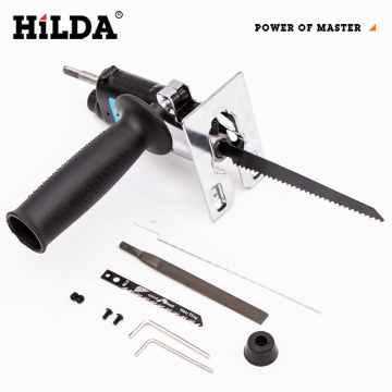 HILDA Reciprocating Saw Power Tool Reciprocating Saw Metal Cutting Wood Cutting Tool Electric Drill Attachment With Blades