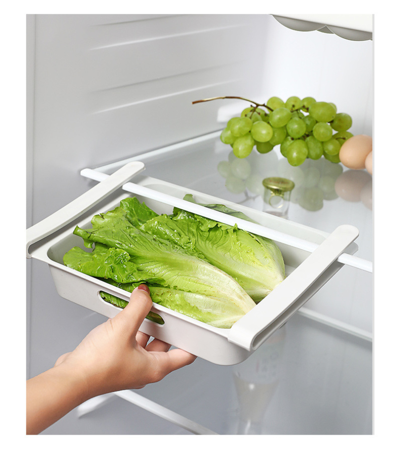 1pcs Kitchen Storage Box Case Refrigerator Food Vegetable Container Box Pull-out Drawers Fresh Spacer Layer Kitchen Organzier