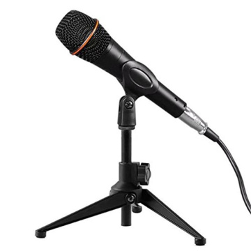 Mini Foldable Adjustable Desktop Microphone Stand Meeting Lectures Tripod MC5 Mic Clip Holder Bracket