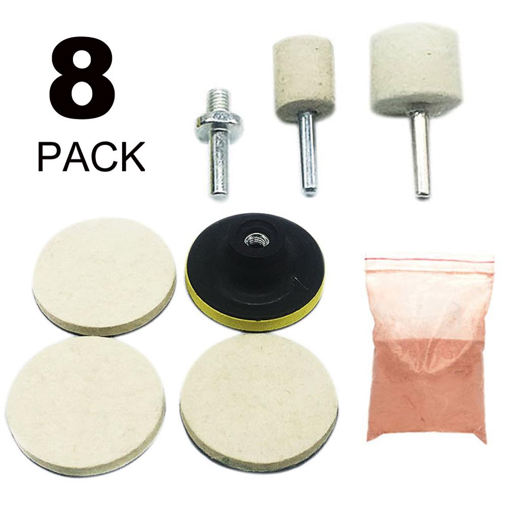 8pcs Glass Polishing Scratch Removal Kit For Car SUV Windshield Front/Rear Window Repair Tool