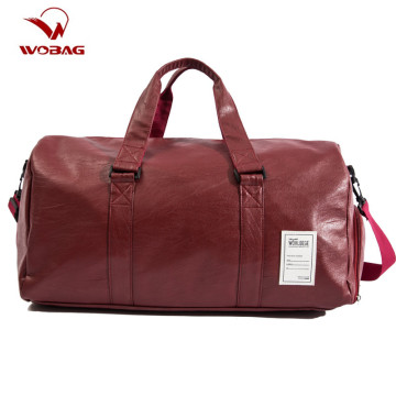 Men Travel Bags with Shoe Bags Waterproof Travel Duffle Bag Men Women Sports Gym Bags High Grad Pu Leather Outdoor Overnight Bag