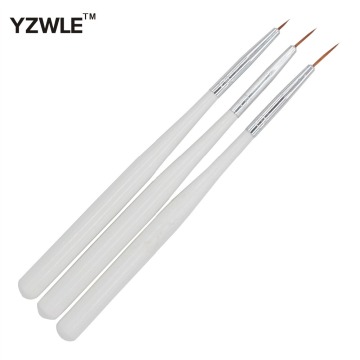 YZWLE 3 PCS/Pack Nail Art Painting Drawing Brush / Practical Nail Tools Portable Nail Brushes 25