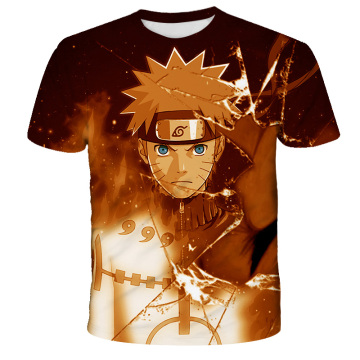 2020 Cute 3D Cartoon T Shirt Kids Clothes Summer Short Printed Japan Anime Naruto t-shirt Boys Streetwear Teenager Children Tops