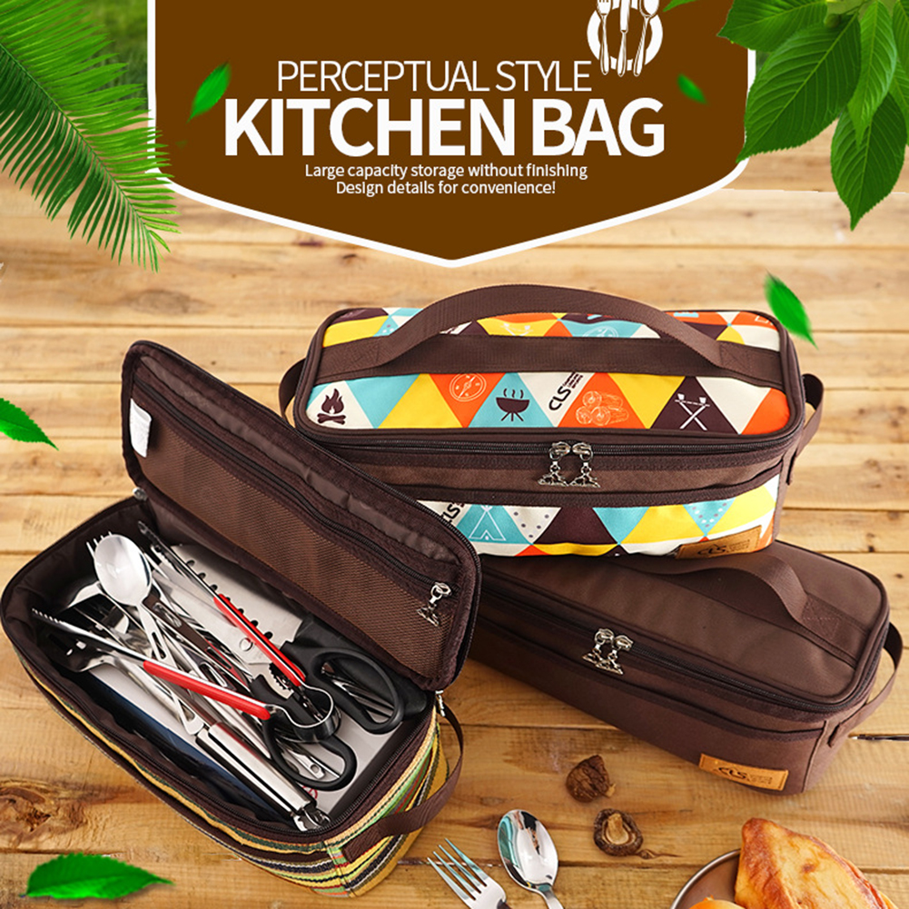 Picnic Bags Camping Cookware Kitchen Cooking Storage Bag Backpacking Utensil Organizer Portable BBQ Camp Cooking Supplies