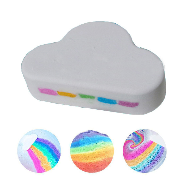 Natural Skin Care Cloud Rainbow Bath Salt Exfoliating Moisturizing Bubble Bath Bombs Ball Essential Bath Supplies