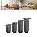 4pcs Height Adjustable Metal Furniture Legs Sofa Cabinet Middle Load-bearing Support Foot Bed Riser Square Tube Table Leg