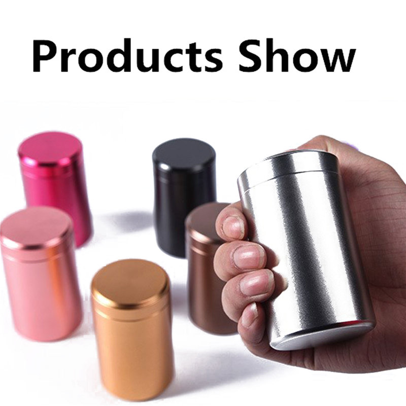 Multifunctional Anodized Aluminum Metal Sealed Can, Solid Color Portable Travel Tea Package Can Practical Household Product